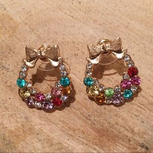 {2 Pairs Avail.} MultiColor Rhinestone Earrings